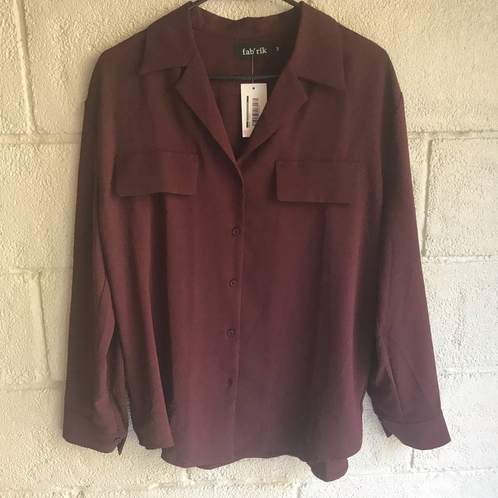 NWT Fabrik Button Down Blouse